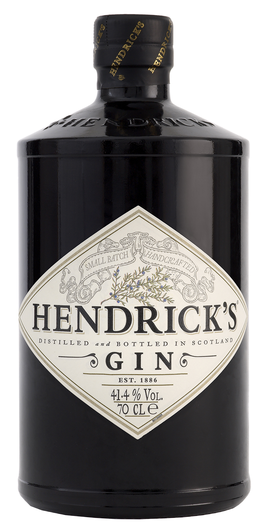 En flaska innehållandes den skotska drycken Hendrick's Gin
