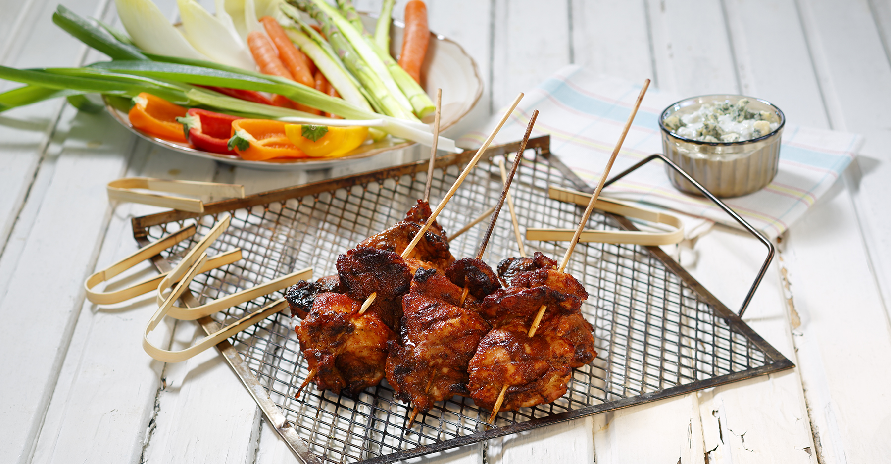 grillspett med grönsaker