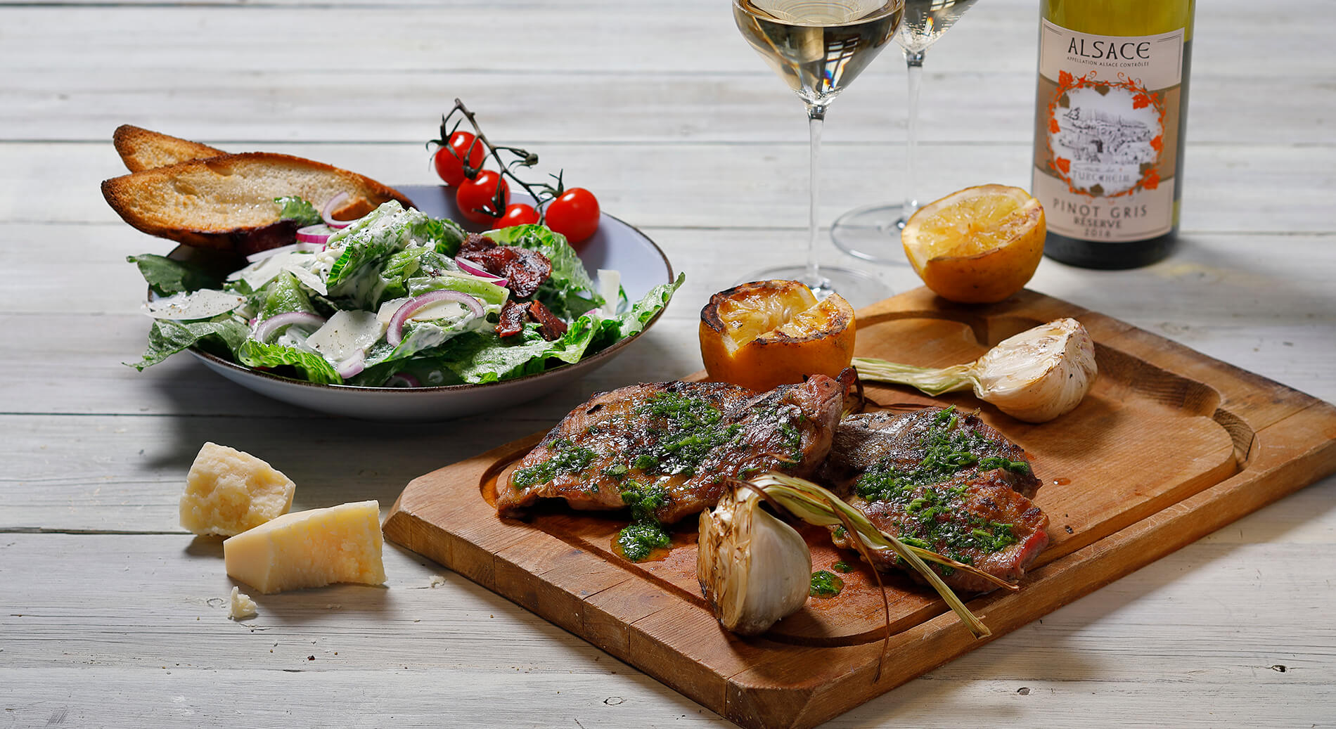 Recept Caesarsallad med Grillad Iberico Secreto