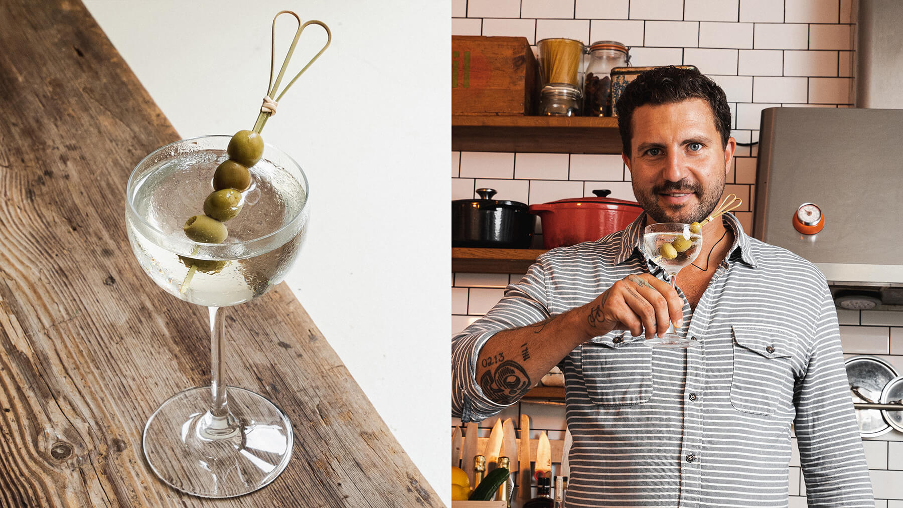 petter blandar en perfekt dry martini