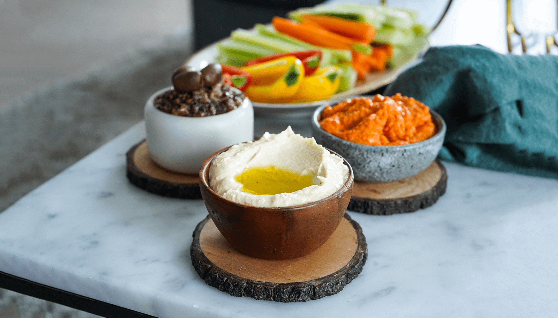 tre såser till grönsaker