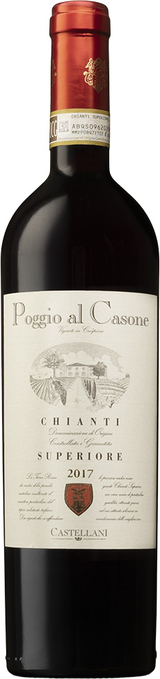 en flaska toscanskt vin poggio al castellani