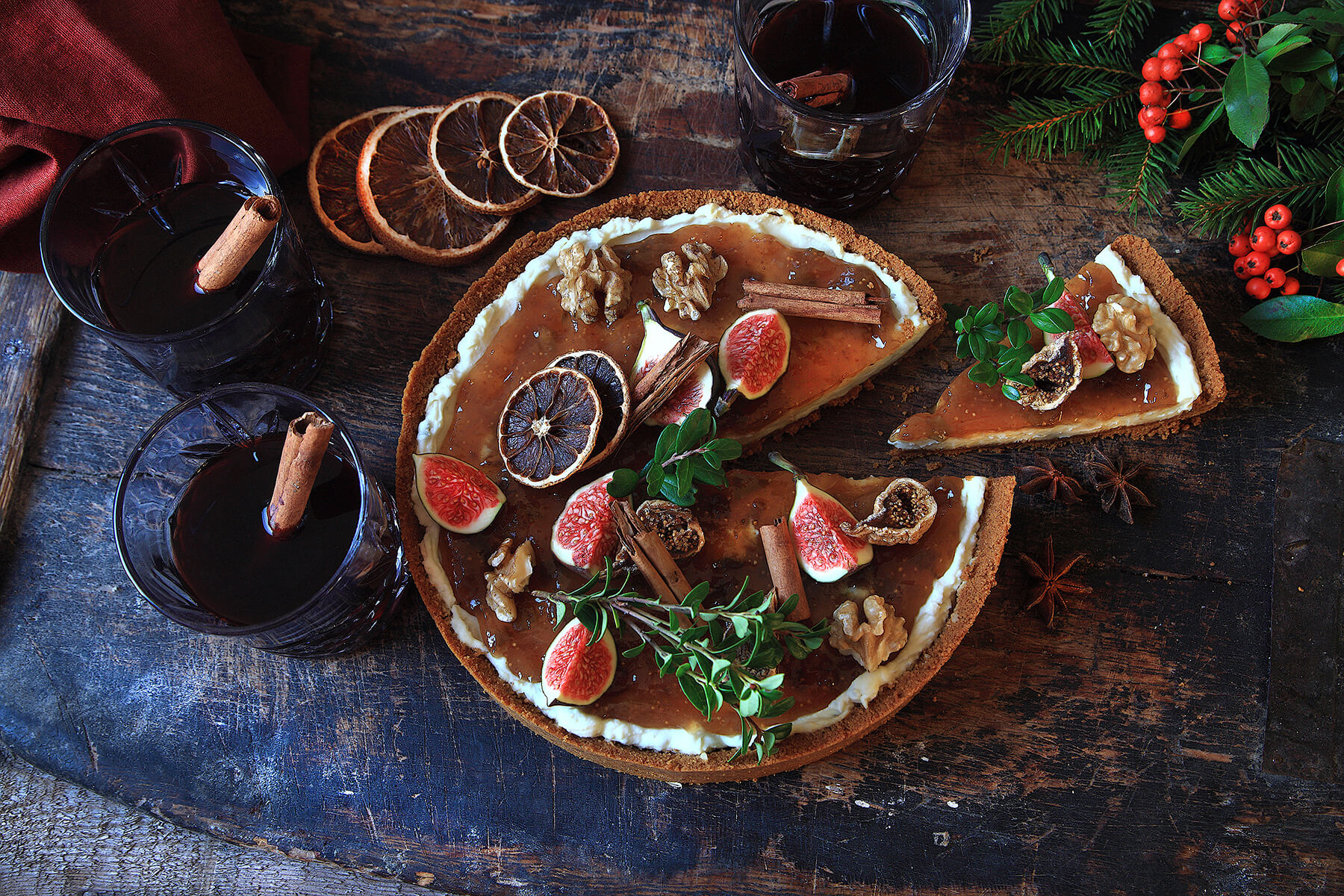 Gorgonzolacheesecake med pepparkakor