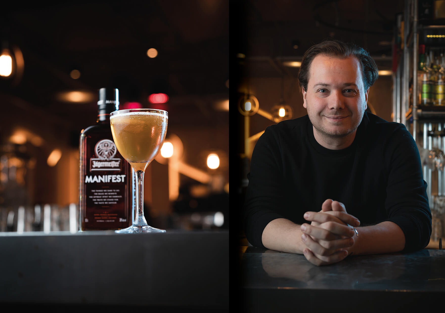 jeroen på baren hilma med en jägermeisterdrink