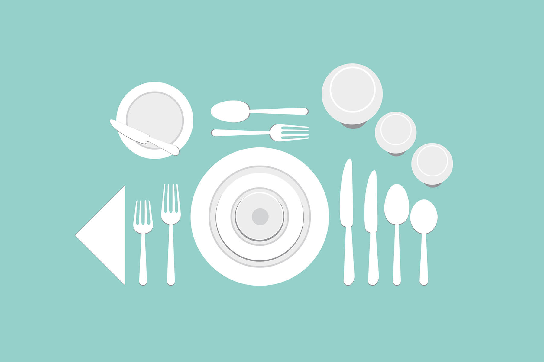 Bordsdukning hur man och var man skall ställa tallrikar och glas