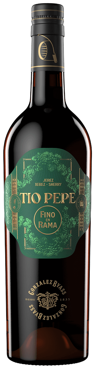 en flaska sherry med grån etikett