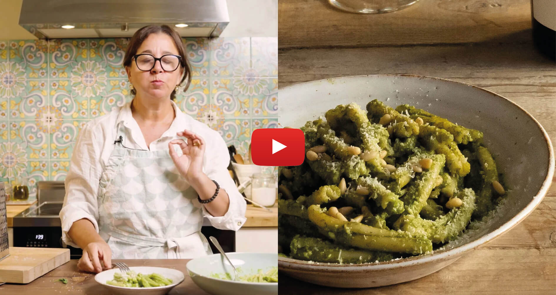 samantha lagar spaggetti med pesto