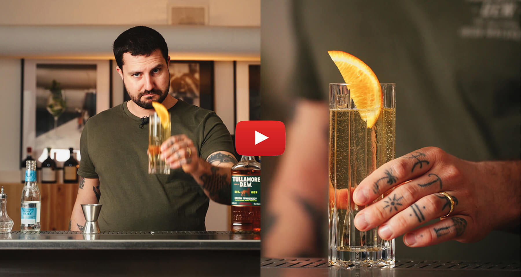 petter blandar en tully tonic drink