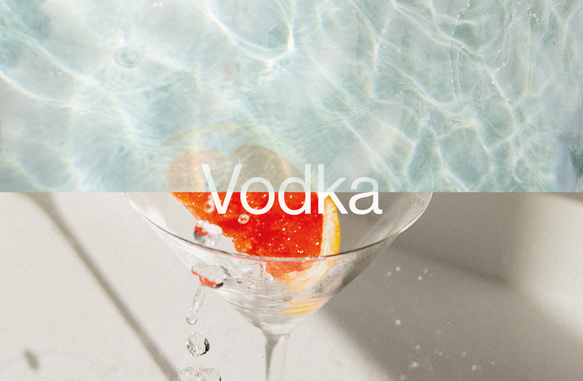 vodka drink med havsvatten och grapefrukt