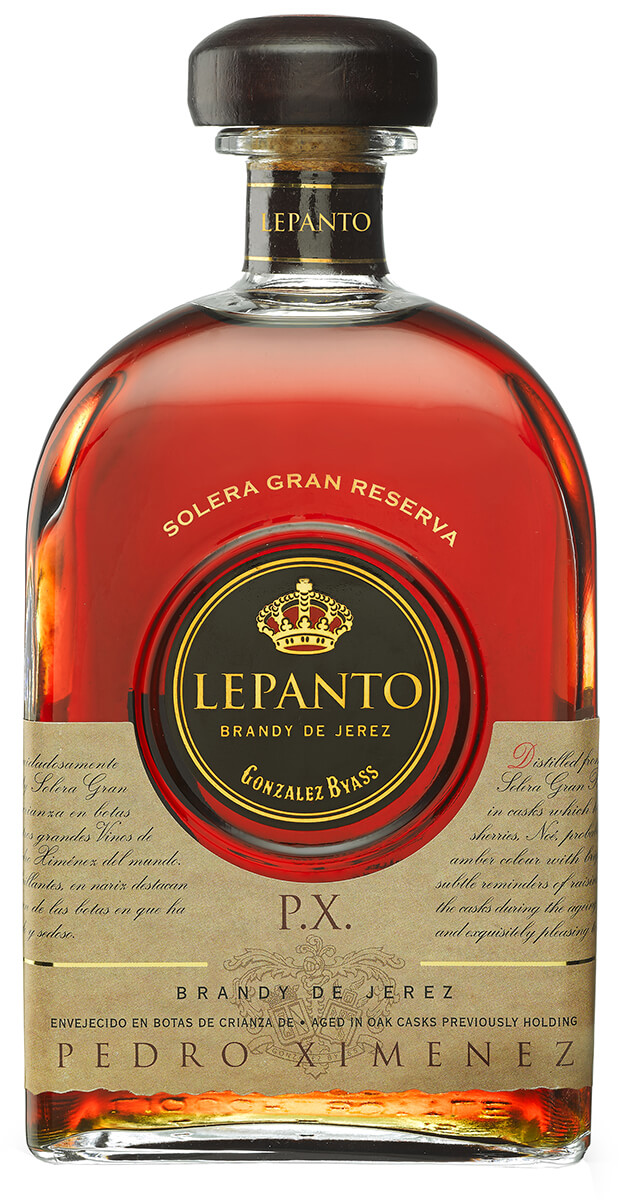 en flaska brandy jerez lepanto