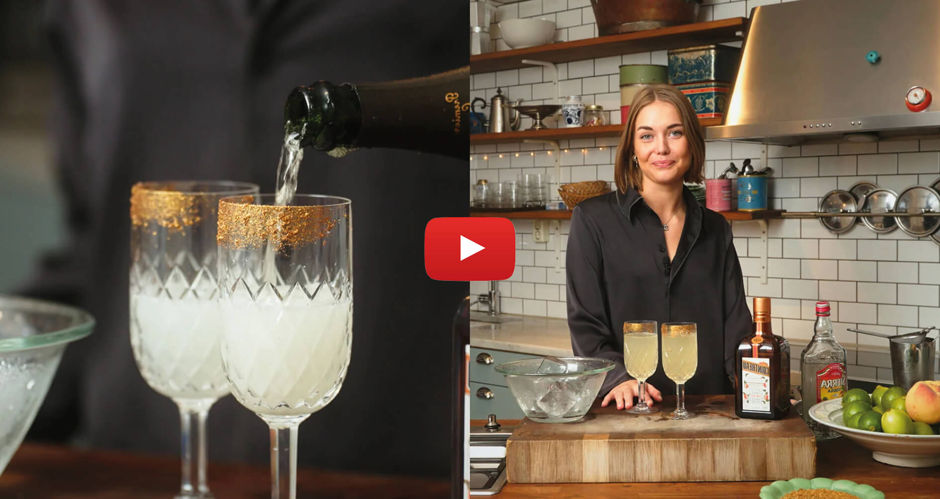 fanny blandar en drink med mousserande vin