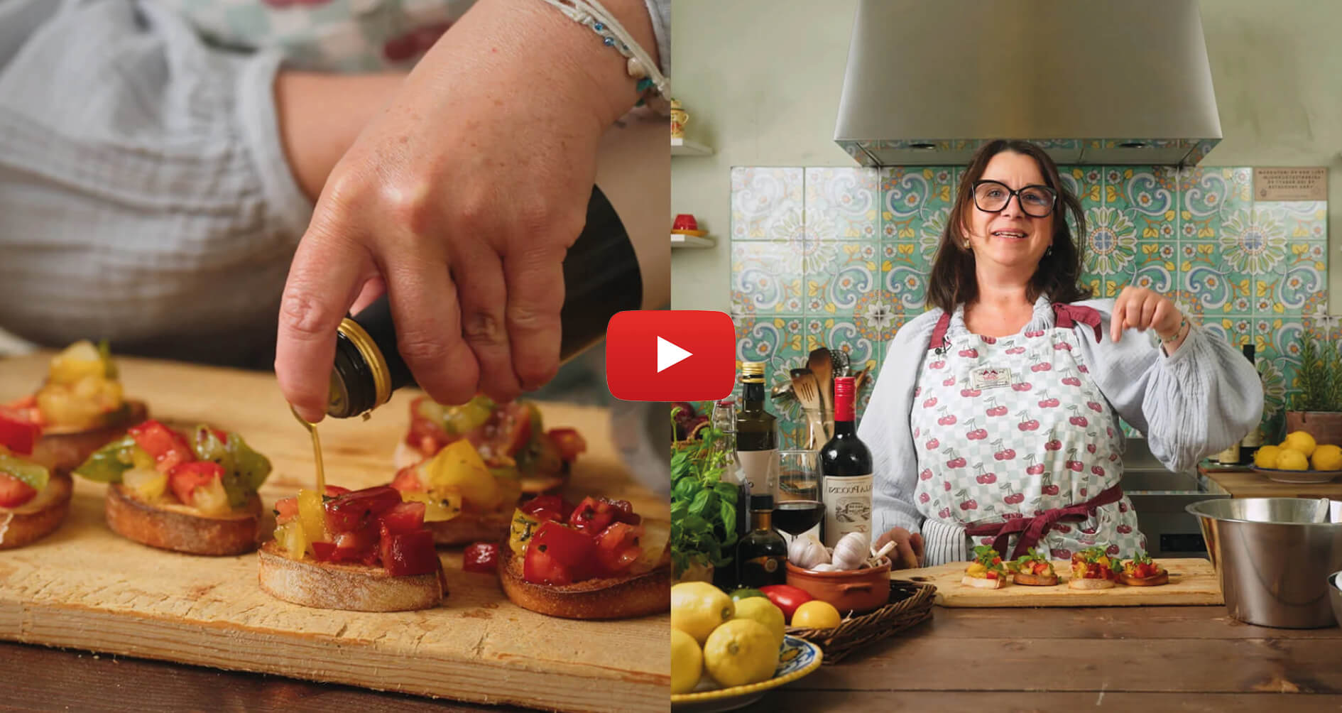 samantha gör en bruschetta med tomater en classica