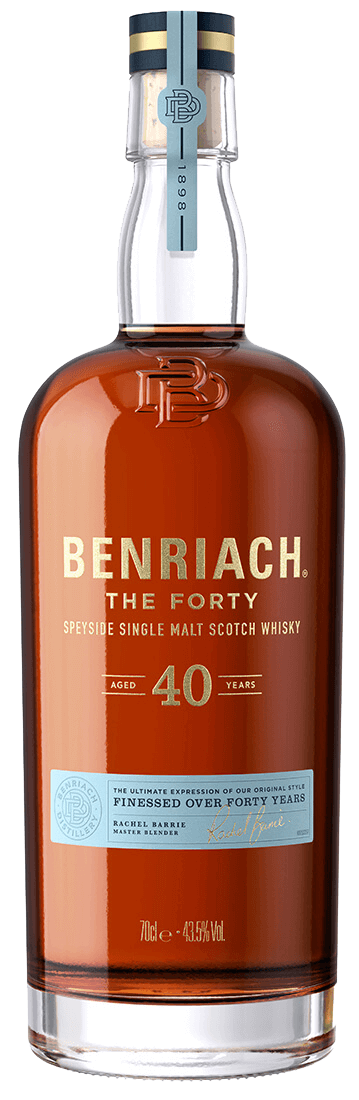 Benriach The Forty har en mörk bronsaktig färg. Doften