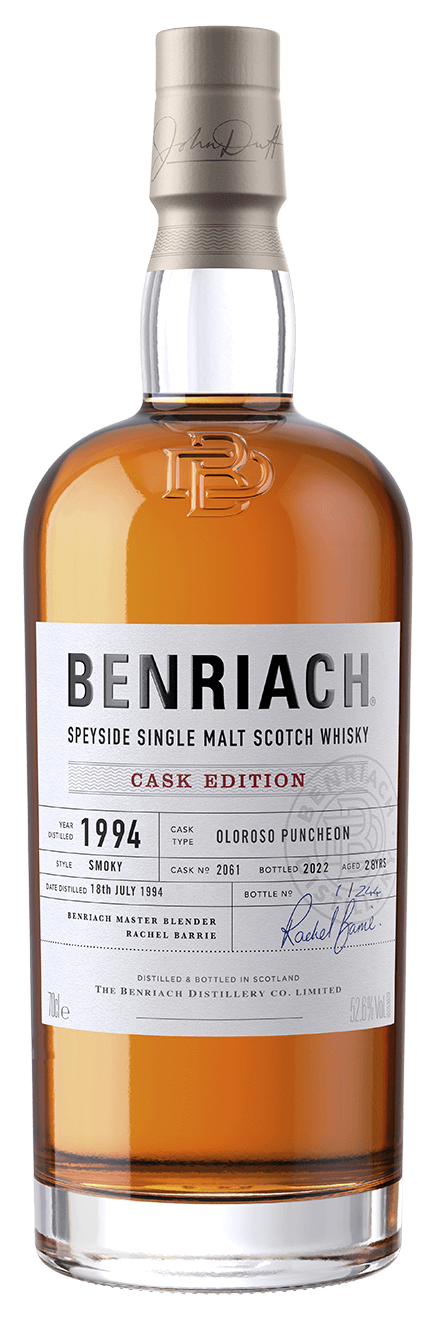 Denna Singel Cask från Benriach är lagrad på ett Pungeon fat som tidigare innehåller sherry av typen Pedro Ximénez. Det är tappar vid en styrka av 53,9 alk % och var då hela 24 år gammal. Det finns 587 flaskor på marknaden.