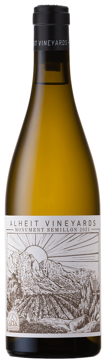 en flaska monumentum från sydafrika vitt vin