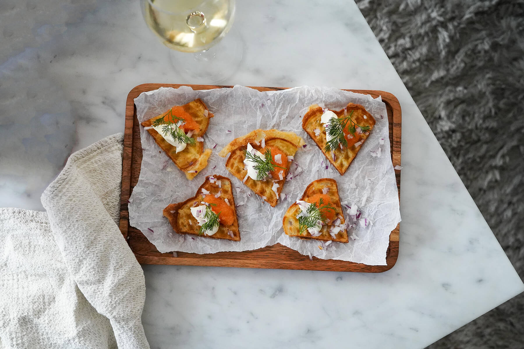 väfflro på ett bord