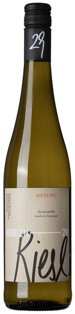 en flaska riesling med brun etekett