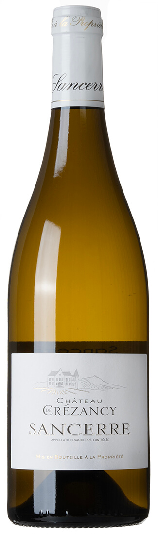 en flaska vitt vin sancerre med vit etikett