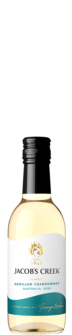 en liten flaska jacobs creek vitt vin