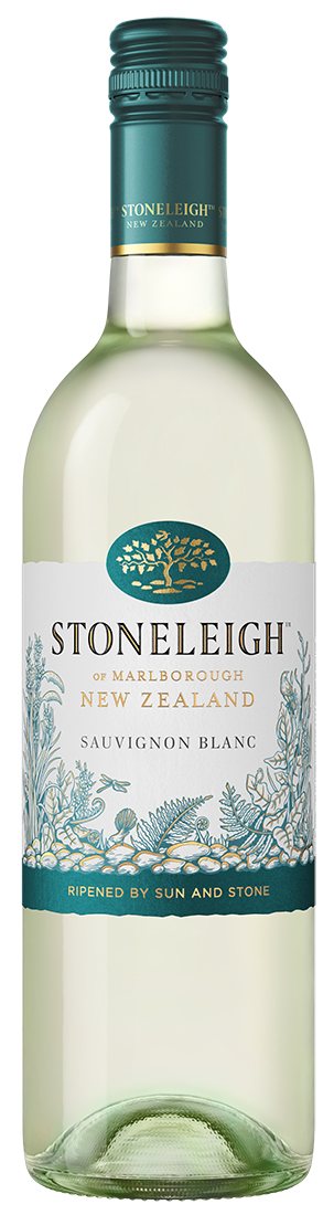 en flaska vin stoneleigh sauvignon blanc grön och gul
