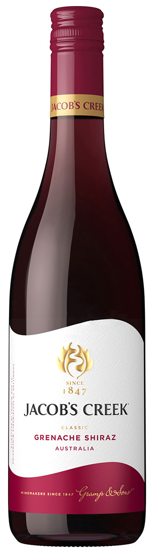 en flaska shirz jacobs creek vin rödtt vin australien
