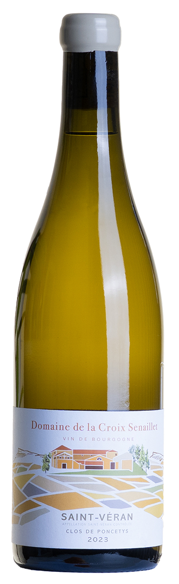 en flaska vitt vin med teckningar på